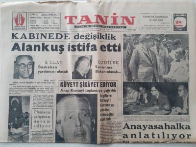 Tanin Gazetesi - 28 Haziran 1961 - Muzaffer Alankuş İstifa Etti GZ111199 - 1