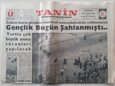 Tanin Gazetesi - 28 Nisan 1961 - Zulme Karşı Girişilen Hürriyet Mücadelesinin Yıldönümü Gençlik Bugün Şahlanmıştı GZ111229 - 1