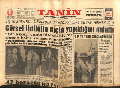 Tanin Gazetesi - 28 Temmuz 1961 - Cemal Gürsel Niçin İhtilal Yapıldığını Açıkladı GZ111068 - 1