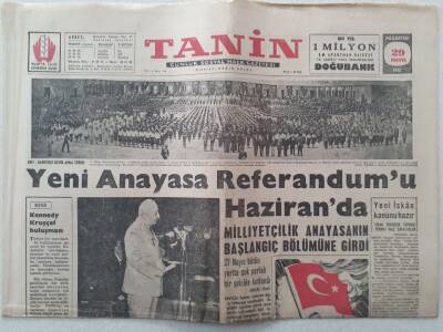 Tanin Gazetesi - 29 Mayıs 1961 - Yeni Anayasa Referandumu Haziranda GZ111093 - 1