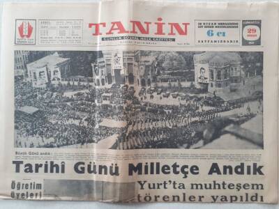 Tanin Gazetesi - 29 Nisan 1961 - Tarihi Günü Milletçe Andık GZ111228 - 1