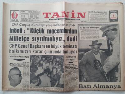 Tanin Gazetesi - 3 Ağustos 1961 - Batı Almanya Harp İstemiyor GZ111140 - 1