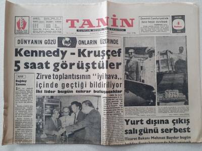 Tanin Gazetesi - 4 Haziran 1961 - Kennedy-Kruşçef 5 Saat Görüştüler GZ111223 - 1