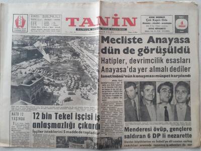 Tanin Gazetesi - 4 Nisan 1961 - Menderesi Övüp Gençlere Saldıran 6 DPli Nezarette GZ111253 - 1