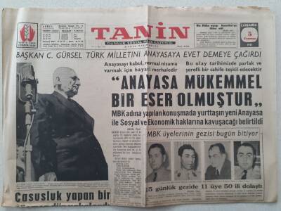 Tanin Gazetesi - 5 Temmuz 1961 - Anayasa Mükemmel Bir Eser Olmuştur GZ111086 - 1