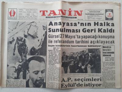 Tanin Gazetesi - 7 Mayıs 1961 - Anayasanın Halka Sunulması Geri Kaldı GZ111112 - 1