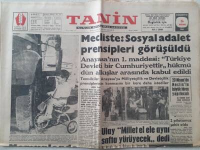 Tanin Gazetesi - 8 Nisan 1961 - Mecliste Sosyal Adalet Prensipleri Görüşüldü GZ111249 - 1