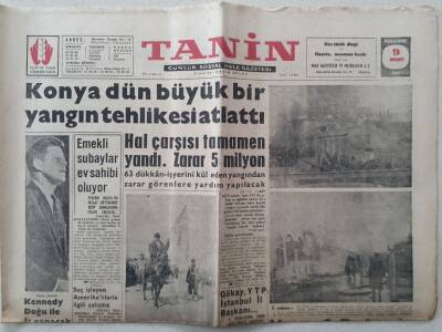 Tanin Gazetesi - 9 Mart 1961 - Konya Büyük Bir Yangın Tehlikesi Atlattı GZ111162 - 1
