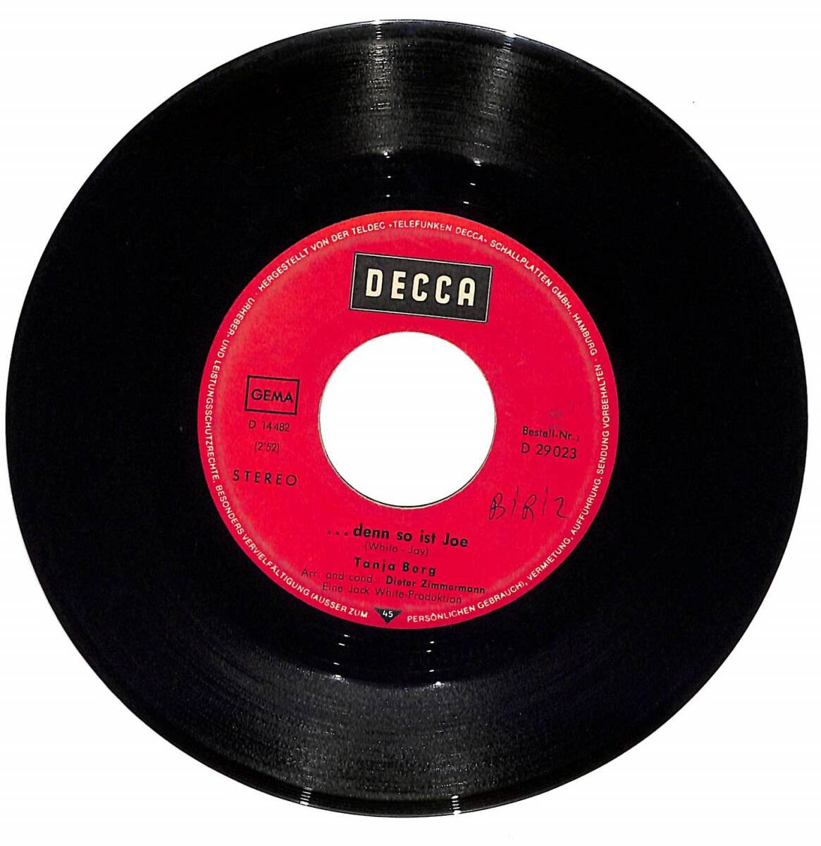 Tanja Berg - Na Na Hey Hey Goodbye / 45'lik Plak - 1969 PLK28325 - 2