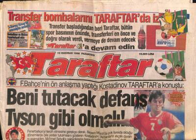 Taraftar Gazetesi 10 Haziran 1996 - Beşiktaşta Safar Tekrar Gündemde - Taraftar , Kubi İçin Yönetime İsyan Etti GZ123192 - 1