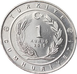 Tarihte 16 Büyük Türk Devletleri Serisi ' Avrupa Hun İmparatorluğu ' 1 Kuruş Hatıra Parası (2015) - ÇİL TCH468 - 2