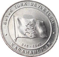 Tarihte 16 Büyük Türk Devletleri Serisi ' Karahanlılar İmparatorluğu ' 1 Kuruş Hatıra Parası (2015) - ÇİL TCH476 - Gökçekoleksiyon