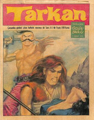 Tarkan Çizgi Roman Sayı315 1 Aralık 1976 - Sezgin Burak NDR80951 - 1