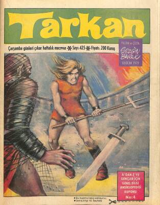 Tarkan Çizgi Roman Sayı425 10 Ocak 1979 - Sezgin Burak NDR79955 - 1