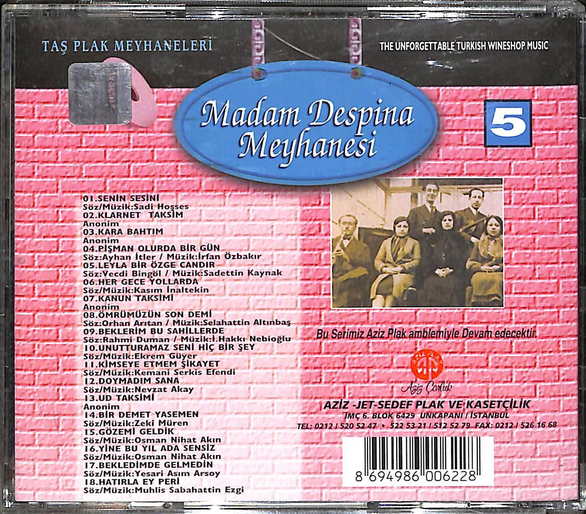 Taş Plak Meyhaneleri 5 - Madam Despina Meyhanesi , Meyhane Şarkıları CD (İkinci El) CD3876 - 2