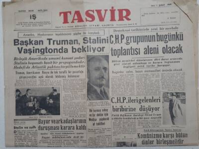 Tasvir Gazetesi - 1 Şubat 1949 - Başkan Truman,Stalini Vaşingtonda Bekliyor GZ112786 - 1