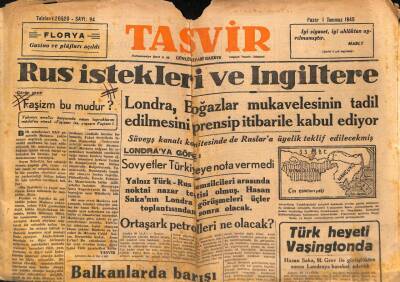 Tasvir Gazetesi 1 Temmuz 1945 - Rus İstekleri Ve İngiltere GZ71170 - 1