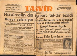 Tasvir Gazetesi 11 Temmuz 1945 - Şükrü Saraçoğlu İzahatta Bulundu GZ71185 - 2