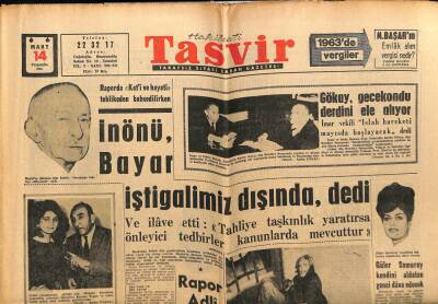 Tasvir Gazetesi 14 Mart 1963 - Irakta Kurulacak Kürdistan Türkiyeyi Tehdit Ediyor GZ64948 - 2