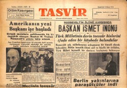 Tasvir Gazetesi 14 Nisan 1945 - Amerikanın Yeni Başkanı İşe Başladı GZ71205 - 1