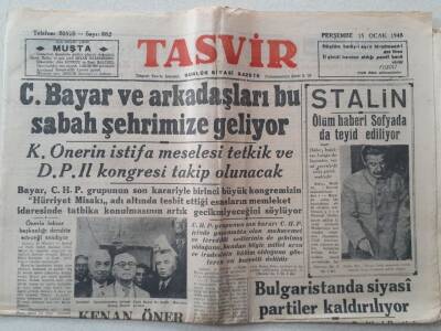 Tasvir Gazetesi - 15 Ocak 1948 - Bulgaristanda Siyasi Partiler Kaldırılıyor GZ111275 - 1