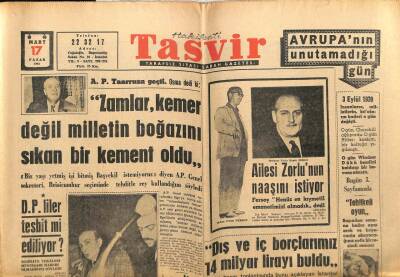 Tasvir Gazetesi 17 Mart 1963 - Ailesi Fatin Rüştü Zorlunun Naaşını İstiyor GZ64943 - 1