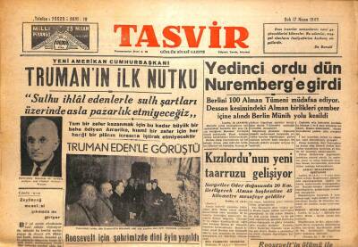 Tasvir Gazetesi 17 Nisan 1945 - Trumanın İlk Nutku GZ71202 - 1