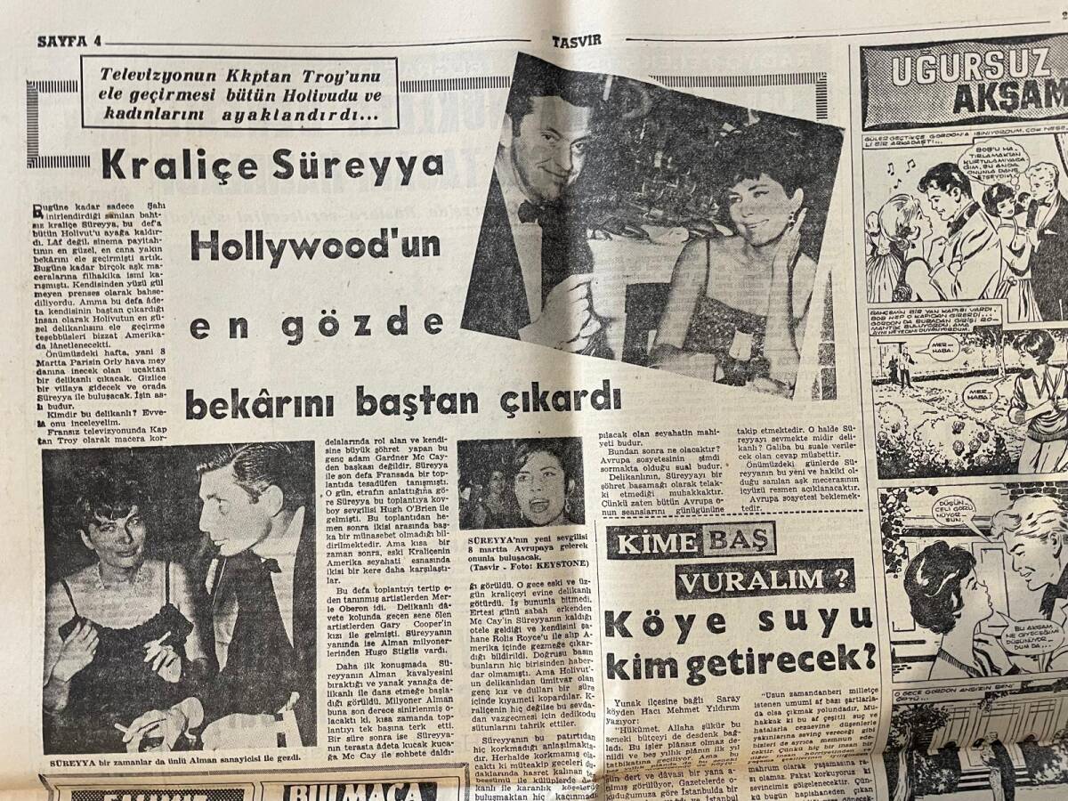Tasvir Gazetesi 2 Mart 1963 - Kraliçe Süreyya Hollywood'un En Gözde Bekarını Baştan Çıkardı - İstanbul Halkı Bir Ortaçağ Hayatı Yaşıyor GZ144292 - 2