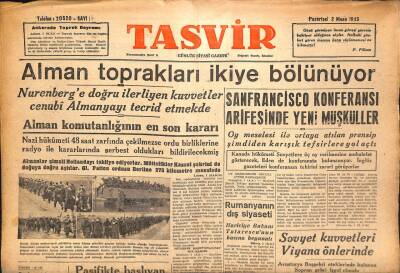 Tasvir Gazetesi 2 Nisan 1945 - Alman Toprakları İkiye Bölünüyor GZ71217 - 1