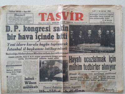 Tasvir Gazetesi - 20 Ocak 1948 - DP Kongresi Sakin Bir Hava İçinde Bitti GZ111287 - 1