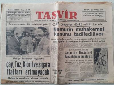 Tasvir Gazetesi - 21 Mayıs 1948 - Amerika Dışişleri Bakanlığının Muhtırası GZ111286 - 1