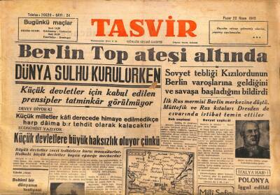 Tasvir Gazetesi 22 Nisan 1945 - Berlin Top Ateşi Altında GZ71219 - 1