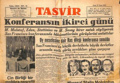 Tasvir Gazetesi 27 Nisan 1945 - Stalin Molotofun Raporuna Cevap Verdi GZ71187 - 1