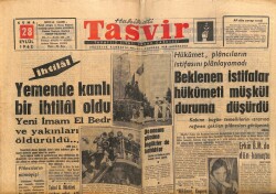 Tasvir Gazetesi 28 Eylül 1962 - Yemende Kanlı Bir İhtilal Oldu GZ64942 - 2