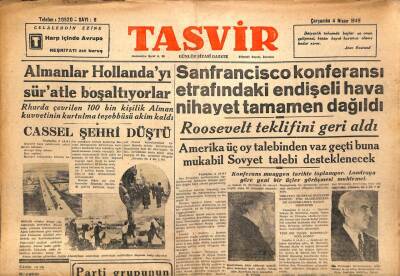 Tasvir Gazetesi 4 Nisan 1945 - Almanlar Hollandayı Boşaltıyorlar GZ71215 - 1