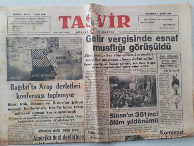 Tasvir Gazetesi - 9 Nisan 1949 - Bağdatta Arap Devletleri Konferansı Toplanıyor GZ111289 - 1