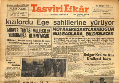 Tasviri Efkar Gazetesi 12 Eylül 1944 - Kızılordu Ege Sahillerine Yürüyor GZ71299 - 2