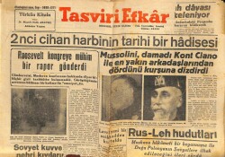 Tasviri Efkar Gazetesi 12 Ocak 1944 - 2nci Cihan Harbinin Tarihi Bir Hadisesi GZ71266 - 2