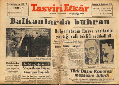 Tasviri Efkar Gazetesi 16 Aralık 1943 - Balkanlarda Buhran.. Rus Çek Anlaşması Ve Berlin GZ71263 - 2