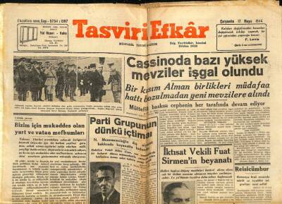 Tasviri Efkar Gazetesi 17 Mayıs 1944 - İktisat Vekili Fuat Sirmenin Beyanatı GZ71275 - 2