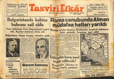 Tasviri Efkar Gazetesi 2 Haziran 1944 - Roma Cenubunda Alman Müdafaa Hatları Yarıldı GZ71277 - 1