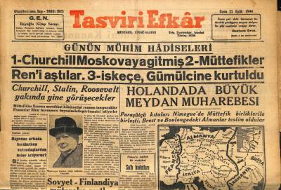 Tasviri Efkar Gazetesi 22 Eylül 1944 - Hollandada Büyük Meydan Muharebesi GZ71290 - 2