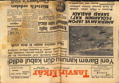 Tasviri Efkar Gazetesi 22 Haziran 1944 - Amerikan Ve Japon Filolarının Savaşı Başladı GZ71283 - 2