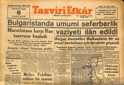 Tasviri Efkar Gazetesi 24 Eylül 1944 - Bulgaristanda Umumi Seferberlik Hali İlan Edildi GZ71314 - 2