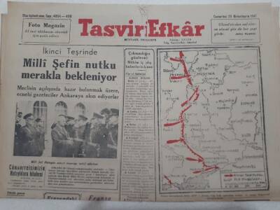 Tasviri Efkar Gazetesi 25 Ekim 1941 - Milli Şefin Nutku Merakla Bekleniyor GZ71701 - 1