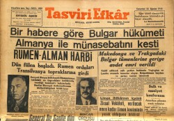 Tasviri Efkar Gazetesi 26 Ağustos 1944 - Rumen Alman Harbi Fiilen Başladı GZ71315 - 1