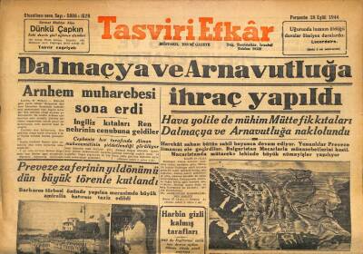 Tasviri Efkar Gazetesi 28 Eylül 1944 - Dalmaçya Ve Arnavutluğa İhraç Yapıldı GZ71293 - 1