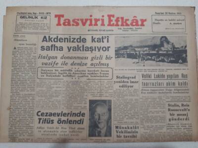 Tasviri Efkar Gazetesi 28 Haziran 1943 - Cezaevlerinde Tifüs Önlendi GZ71710 - 1