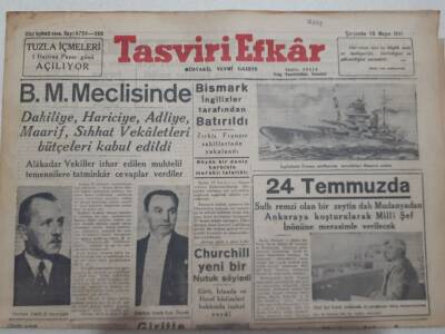 Tasviri Efkar Gazetesi 28 Mayıs 1941 - Bismark İngilizler Tarafından Batırıldı GZ71687 - 1