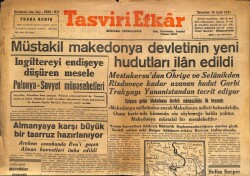 Tasviri Efkar Gazetesi 30 Eylül 1944 - Müstakil Makedonya Devletinin Hudutları Belli Oldu GZ71295 - 1